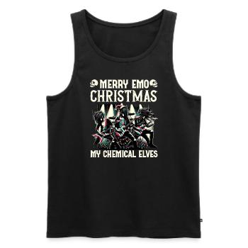 Merry Emo Christmas My Chemical Elves Emocore - Men's Premium Organic Tank Top - black - Front - AI Model Male 178 light (178cm)