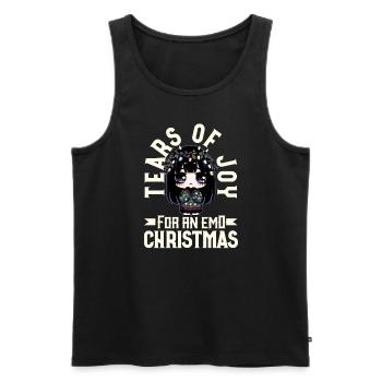 Tears of Joy for an Emo Christmas Emocore - Männer Premium Bio Tank Top - Schwarz - Vorne - AI Model Male 178 light (178cm)