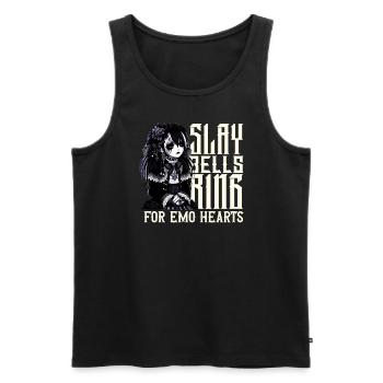 Sonnerie Slay Bells pour Emo Hearts Emocore Esthétique - Débardeur bio Premium Homme - noir - Devant - AI Model Male 178 light (178cm)