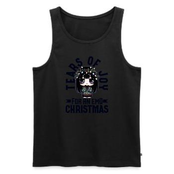 Tears of Joy for an Emo Christmas Emocore - Männer Premium Bio Tank Top - Schwarz - Vorne - AI Model Male 178 light (178cm)