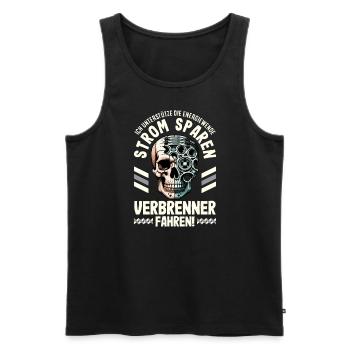 Energiewende Strom Sparen Verbrenner Fahren - Männer Premium Bio Tank Top - Schwarz - Vorne - AI Model Male 178 light (178cm)