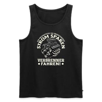 Energiewende Strom Sparen Verbrenner Fahren - Männer Premium Bio Tank Top - Schwarz - Vorne - AI Model Male 178 light (178cm)
