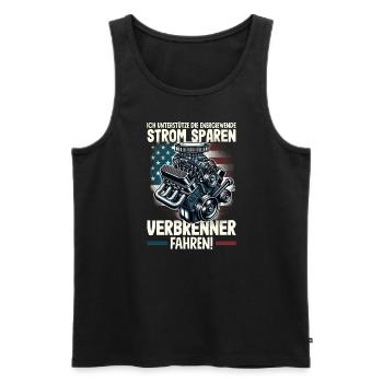 Energiewende Strom Sparen Verbrenner Fahren - Männer Premium Bio Tank Top - Schwarz - Vorne - AI Model Male 178 light (178cm)
