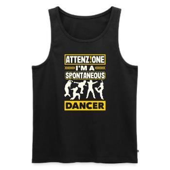 Attenzione I'm A Spontaneous Dancer - Men's Premium Organic Tank Top - black - Front - Michal (187cm)