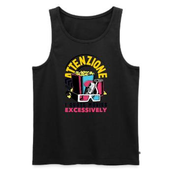 Attenzione Movie Quote - Männer Premium Bio Tank Top - Schwarz - Vorne - Michal (187cm)
