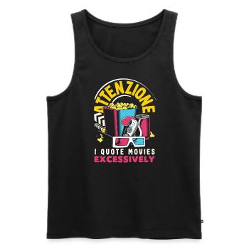 Attenzione Movie Quote - Männer Premium Bio Tank Top - Schwarz - Vorne - Michal (187cm)