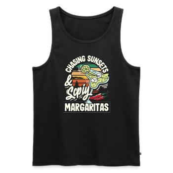 Attenzione Spicy Margarita Cocktail Lover's - Männer Premium Bio Tank Top - Schwarz - Vorne - Michal (187cm)