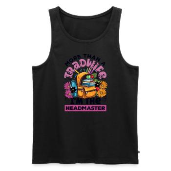 Classic Homeschool Mom Tradwife Homeschooling - Men's Premium Organic Tank Top - black - Front - AI Model Male 178 light (178cm)
