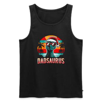 Holiday Dadsaurus Family Matching Xmas Christmas - Men's Premium Organic Tank Top - black - Front - Michal (187cm)