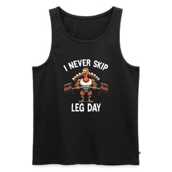 I Never Miss Leg Day Turkey Squat Thanksgiving - Men's Premium Organic Tank Top - black - Front - AI Model Male 178 light (178cm)