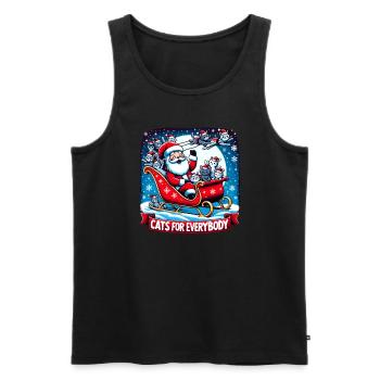 Des chats pour tous Des chats festifs pour tous - Débardeur bio Premium Homme - noir - Devant - Michal (187cm)