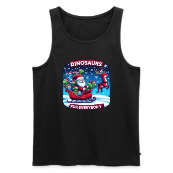 Festive Dinosaur for Everybody Christmas - Männer Premium Bio Tank Top - Schwarz - Vorne - Michal (187cm)