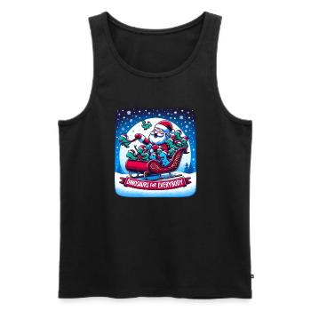 Festive Dinosaur for Everybody Christmas - Männer Premium Bio Tank Top - Schwarz - Vorne - Michal (187cm)