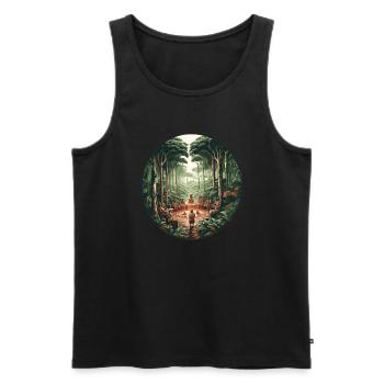 Rainforest Ayahuasca Ceremony - Männer Premium Bio Tank Top - Schwarz - Vorne - AI Model Male 178 light (178cm)