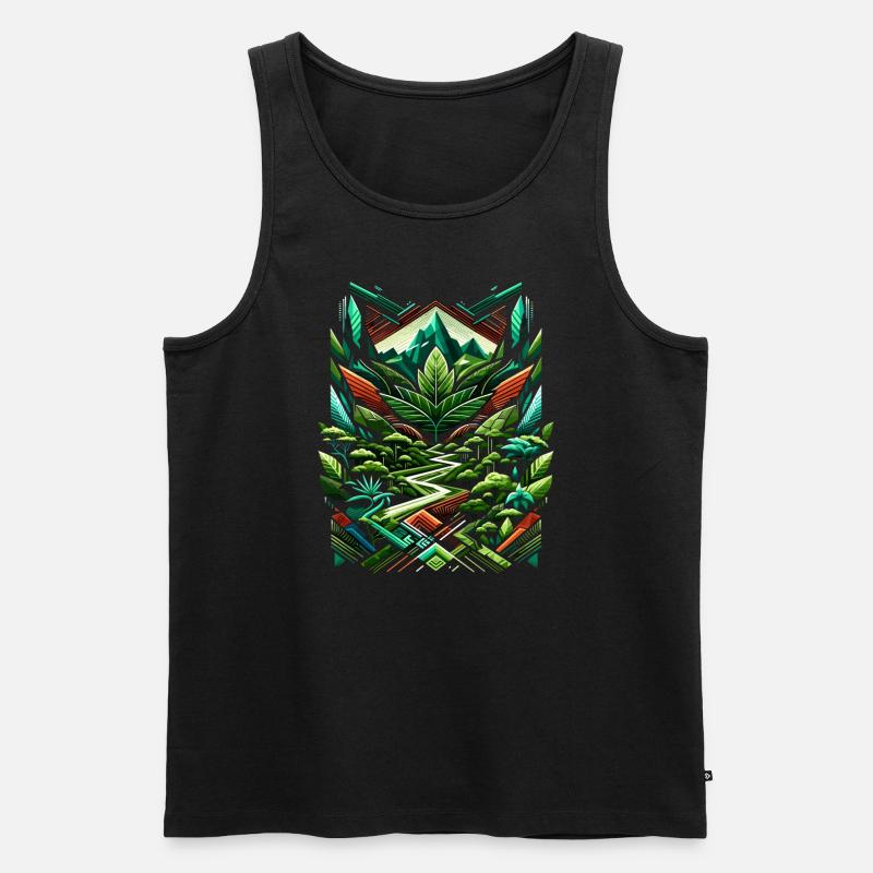 Abstract Ayahuasca Rainforest - Männer Premium Bio Tank Top - Schwarz