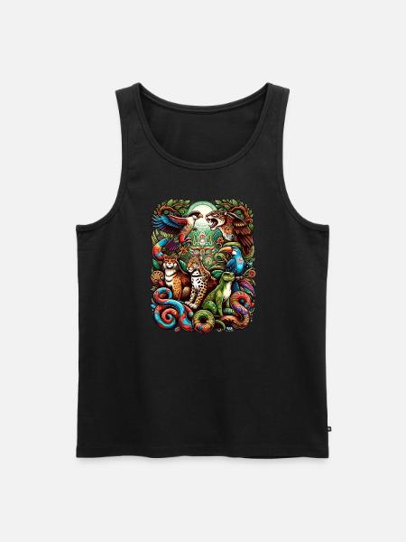 Ayahuasca Animal Spirit Guide - Men's Premium Organic Tank Top - black