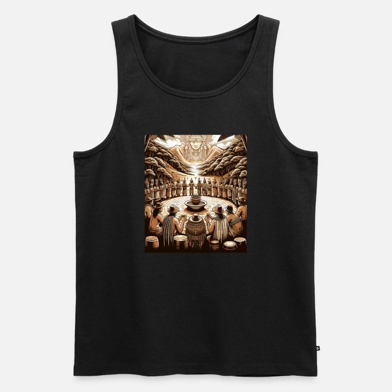 Ancient Ayahuasca Ritual - Männer Premium Bio Tank Top - Schwarz