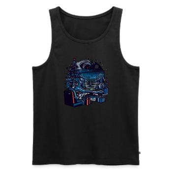 Noël LAN Party Gamer Festive Gaming Holiday - Débardeur bio Premium Homme - noir - Devant - AI Model Male 178 light (178cm)