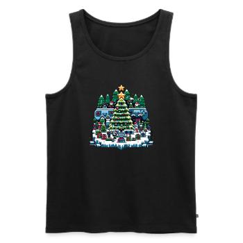 Noël LAN Party Gamer Festive Gaming Holiday - Débardeur bio Premium Homme - noir - Devant - AI Model Male 178 light (178cm)