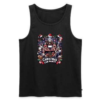 Christmas LAN Party Gamer Festive Gaming Holiday - Men's Premium Organic Tank Top - black - Front - AI Model Male 178 light (178cm)