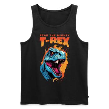 T-Rex Dinosaur Dino Tyrannosaurus Rex Vintage - Men's Premium Organic Tank Top - black - Front - AI Model Male 178 light (178cm)