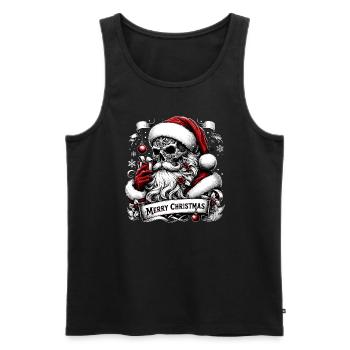 Merry Christmas Creepy Goth Santa Pajama - Männer Premium Bio Tank Top - Schwarz - Vorne - Michal (187cm)