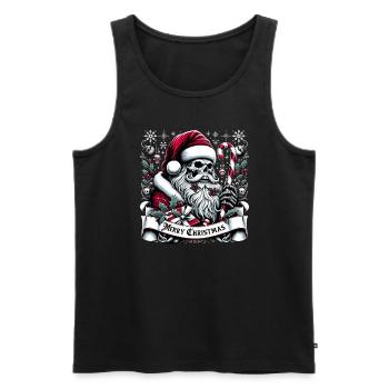Merry Christmas Creepy Goth Santa Pajama - Männer Premium Bio Tank Top - Schwarz - Vorne - Michal (187cm)