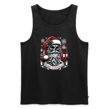 Merry Christmas Creepy Goth Santa Pajama - Männer Premium Bio Tank Top - Schwarz - Vorne - Michal (187cm)