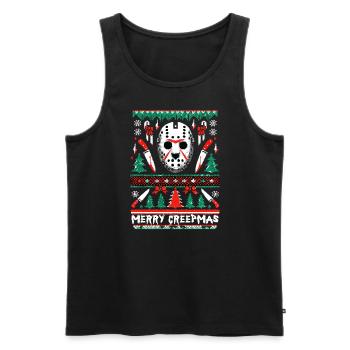 Merry Creepmas Festive Slasher Ugly Christmas - Männer Premium Bio Tank Top - Schwarz - Vorne - AI Model Male 178 light (178cm)