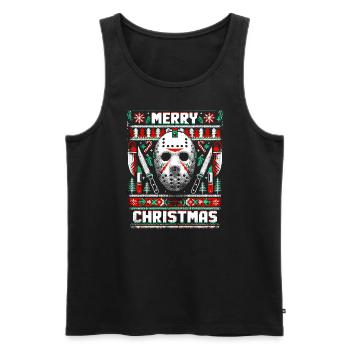Merry Creepmas Festive Slasher Ugly Christmas - Männer Premium Bio Tank Top - Schwarz - Vorne - Michal (187cm)