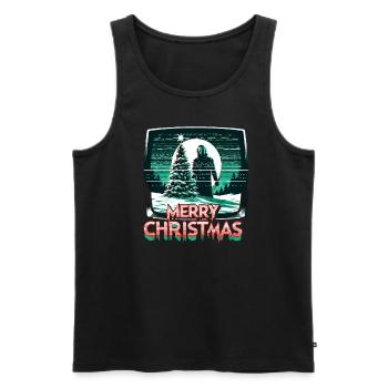 Joyeux Noël Festif Slasher Candy Cane Menace - Débardeur bio Premium Homme - noir - Devant - AI Model Male 178 light (178cm)