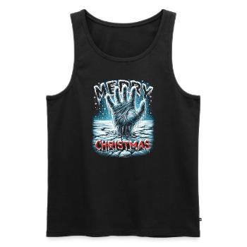 Merry Christmas Festive Slasher Candy Cane Menace - Men's Premium Organic Tank Top - black - Front - AI Model Male 178 light (178cm)
