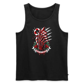 Sweet But Deadly Candy Cane Claws Menacing - Men's Premium Organic Tank Top - black - Front - AI Model Male 178 light (178cm)