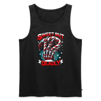Sweet But Deadly Candy Cane Claws Menacing - Men's Premium Organic Tank Top - black - Front - AI Model Male 178 light (178cm)