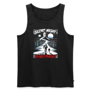 Silent Night, Deadly Pursuit - Winter Horror Chase - Männer Premium Bio Tank Top - Schwarz - Vorne - AI Model Male 178 light (178cm)