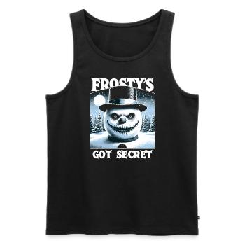 Frosty's Got a Secret - Sinister Snowman - Men's Premium Organic Tank Top - black - Front - AI Model Male 178 light (178cm)