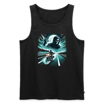 Highway Horror: Ghostly Rider & Slasher - Männer Premium Bio Tank Top - Schwarz - Vorne - AI Model Male 178 light (178cm)