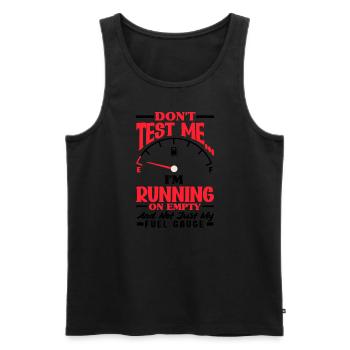 Courir sur l’humour vide - Débardeur bio Premium Homme - noir - Devant - AI Model Male 178 light (178cm)