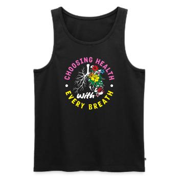 Choosing Health with Every Breath Inspirational - Männer Premium Bio Tank Top - Schwarz - Vorne - Michal (187cm)
