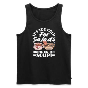 Apportez la soupe douillette - Débardeur bio Premium Homme - noir - Devant - Michal (187cm)