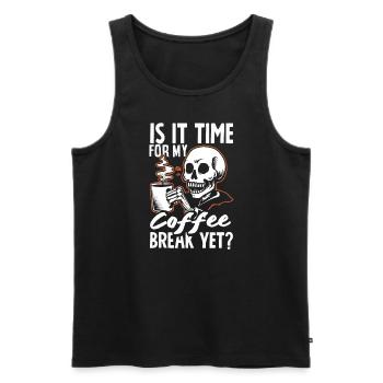 Is it Time for My Coffee Break Yet? Casual - Men's Premium Organic Tank Top - black - Front - Michal (187cm)