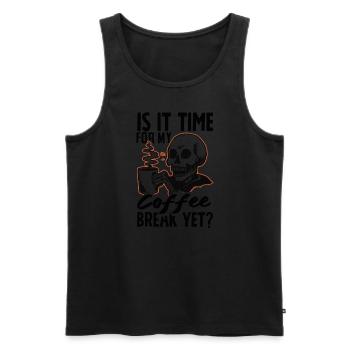 Is it Time for My Coffee Break Yet? Casual - Männer Premium Bio Tank Top - Schwarz - Vorne - AI Model Male 178 light (178cm)