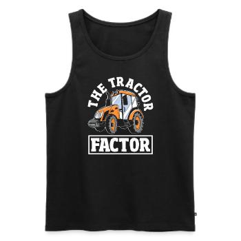 Le facteur tracteur - Débardeur bio Premium Homme - noir - Devant - Michal (187cm)