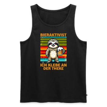 Bieraktivist Ich klebe an der Theke für - Männer Premium Bio Tank Top - Schwarz - Vorne - Michal (187cm)