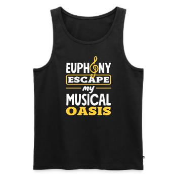 Emotional Zen Escape Relaxation Focus Music Lover - Men's Premium Organic Tank Top - black - Front - Michal (187cm)