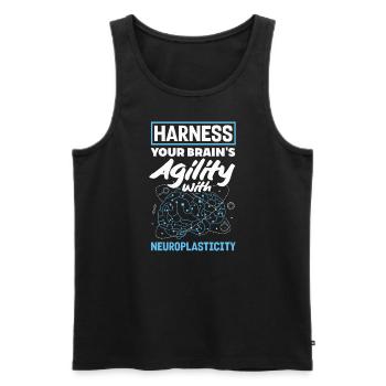 Unlock Your Brain's Potential Neuroplasticity - Männer Premium Bio Tank Top - Schwarz - Vorne - AI Model Male 178 light (178cm)