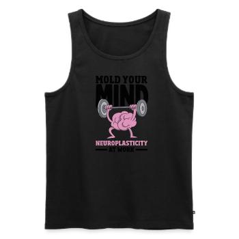 Unlock Your Brain's Potential Neuroplasticity - Männer Premium Bio Tank Top - Schwarz - Vorne - AI Model Male 178 light (178cm)