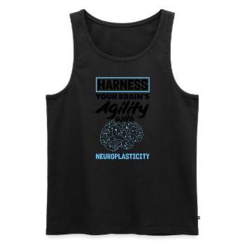 Unlock Your Brain's Potential Neuroplasticity - Männer Premium Bio Tank Top - Schwarz - Vorne - AI Model Male 178 light (178cm)