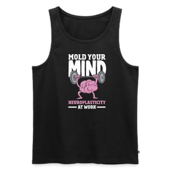 Unlock Your Brain's Potential Neuroplasticity - Männer Premium Bio Tank Top - Schwarz - Vorne - AI Model Male 178 light (178cm)