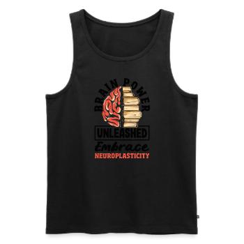 Unlock Your Brain's Potential Neuroplasticity - Männer Premium Bio Tank Top - Schwarz - Vorne - AI Model Male 178 light (178cm)